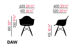 Maße Vitra Eames DAW Maße Vitra Eames DAW
