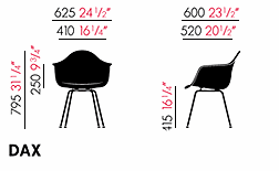 Maße Vitra Eames DAX Maße Vitra Eames DAX