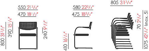 Abmessungen Vitra Visavis 2