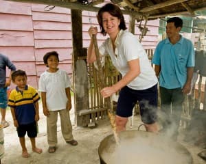 Hella Jongerius mixing chicle in Mexico