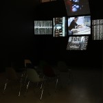 The film Think from the Eames created Information Machine pavilion for IBM at the 1964-65 New York Worlds Fair, as seen at The World of Charles and Ray Eames, Barbican Art Gallery London