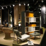 The Herbert Hirche Lounge Chair, Egon Eiermann Rattan chair and Frame shelving system by Alexander Seifried, as seen at Richard Lampert @ IMM Cologne 2016