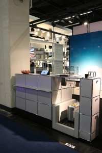 A Check-In desk from USM Airportsystems at Passenger Terminal Expo 2016 Cologne