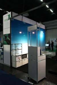 An immigration control trolley developed for Zurich Airport by USM Airportsystems at Passenger Terminal Expo 2016 Cologne