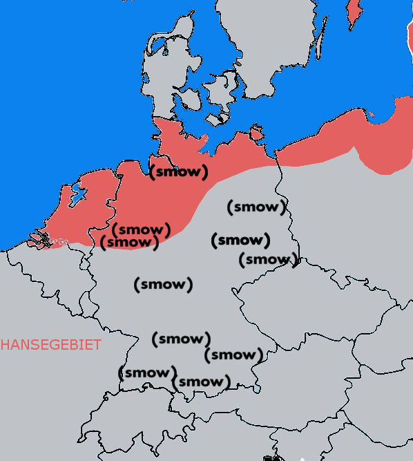 Ein Vergleich der geographischen Verteilungen der Hanse und von smow (Stand März 2018)