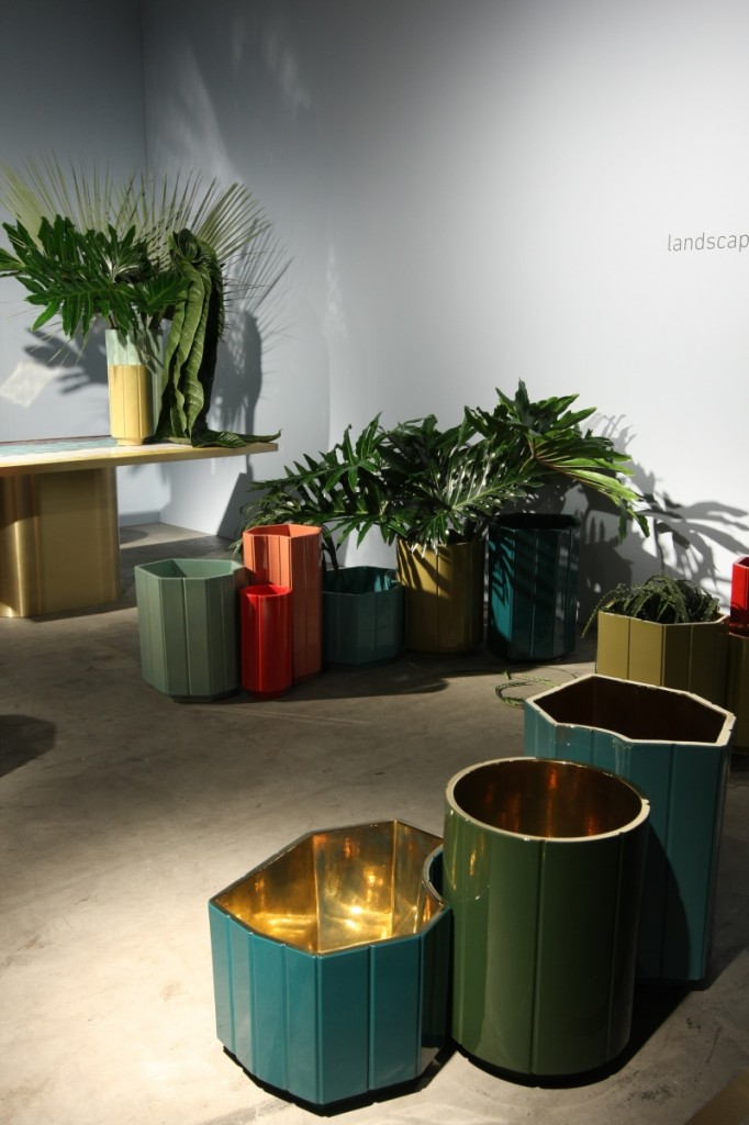 Design Basel 2013: Carwan Gallery, Landscape Series by India Mahdavi. The Gold Vases