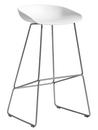 About A Stool AAS 38, Barvariante: Sitzhöhe 74 cm, Edelstahl, weiß