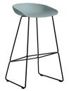 About A Stool AAS 38, Barvariante: Sitzhöhe 74 cm, Stahl pulverbeschichtet schwarz , Dusty blue
