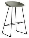 About A Stool AAS 38, Barvariante: Sitzhöhe 74 cm, Stahl pulverbeschichtet schwarz , Dusty green