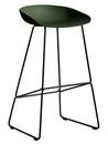 Details Hay About A Stool AAS 38 About A Stool AAS 38, Barvariante: Sitzhöhe 74 cm, Stahl pulverbeschichtet schwarz, Grün