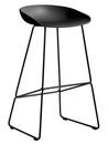 About A Stool AAS 38, Barvariante: Sitzhöhe 74 cm, Stahl pulverbeschichtet schwarz , schwarz