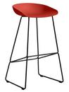 About A Stool AAS 38, Barvariante: Sitzhöhe 74 cm, Stahl pulverbeschichtet schwarz , Warm red