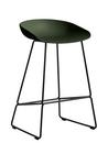 About A Stool AAS 38, Küchenvariante: Sitzhöhe 64 cm, Stahl pulverbeschichtet schwarz , Grün
