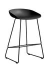About A Stool AAS 38, Küchenvariante: Sitzhöhe 64 cm, Stahl pulverbeschichtet schwarz , schwarz