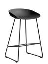 About A Stool AAS 38, Küchenvariante: Sitzhöhe 64 cm, Stahl pulverbeschichtet schwarz , Soft black