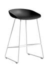 About A Stool AAS 38, Küchenvariante: Sitzhöhe 64 cm, Stahl pulverbeschichtet weiß, schwarz