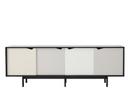 S1 Sideboard, Schwarz lackiert - Creme/grau