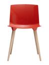 TAC Stuhl, Rot (glänzend), Eiche weiß pigmentiert