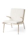 Boomerang Lounge Sessel, Loop Cream, Eiche geseift, Mit Armlehnen