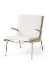 Boomerang Lounge Sessel, Loop Cream, Eiche geölt, Mit Armlehnen