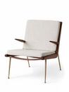 Boomerang Lounge Sessel, Loop Cream, Nussbaum geölt, Mit Armlehnen