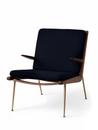 Boomerang Lounge Sessel, Loop Marine, Nussbaum geölt, Mit Armlehnen