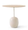 Lato Beistelltisch, Oval (L 50 x B 40 cm), Oak / Crema Diva Marmor