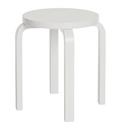 Stool E60, Sitz und Beine weiß lackiert