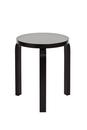 Stool 60, Sitz und Beine schwarz lackiert