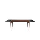 PURE Dining Table, 140 x 85 cm, Walnuss geölt, Mit 2 Erweiterungsplatten MDF schwarz (L 140-240 cm)