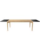 PURE Dining Table, 190 x 85 cm, Eiche weiß geölt, Mit 2 Erweiterungsplatten MDF schwarz (L 190-290 cm)