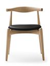 CH20 Elbow Chair, Eiche geseift, Leder schwarz