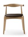 CH20 Elbow Chair, Eiche geseift, Leder braun