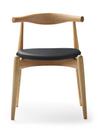 CH20 Elbow Chair, Eiche klar lackiert, Leder anthrazit