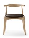 CH20 Elbow Chair, Eiche Weißöl, Leder braun