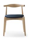 CH20 Elbow Chair, Eiche Weißöl, Leder graublau