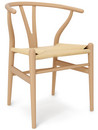 CH24 Wishbone Chair, Buche geseift, Geflecht natur