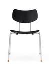 VLA26 Vega Chair, Eiche schwarz lackiert, Ungepolstert, Verchromt