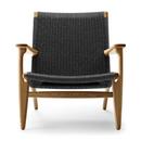 CH25 Lounge Chair, Eiche geölt, Schwarz