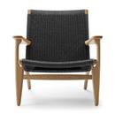 CH25 Lounge Chair, Eiche geseift, Schwarz