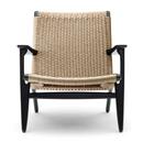 CH25 Lounge Chair, Eiche schwarz lackiert, Natur