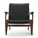 CH25 Lounge Chair, Nussbaum geölt, Schwarz