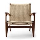 CH25 Lounge Chair, Nussbaum klar lackiert, Natur