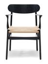 CH26 Dining Chair, Eiche schwarz lackiert, Natur