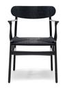 CH26 Dining Chair, Eiche schwarz lackiert, Schwarz