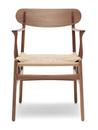 CH26 Dining Chair, Nussbaum klar lackiert, Natur