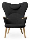 CH78 Mama Bear Chair, Fiord - anthrazit, Eiche geseift, Mit Nackenkissen