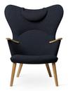 CH78 Mama Bear Chair, Fiord - blau, Eiche geölt, Mit Nackenkissen