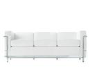 LC2 Sofa, Dreisitzer, verchromt, Leder Scozia, Weiß