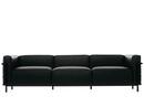 LC3 Sofa, Dreisitzer, Schwarz matt lackiert, Leder Scozia, Schwarz